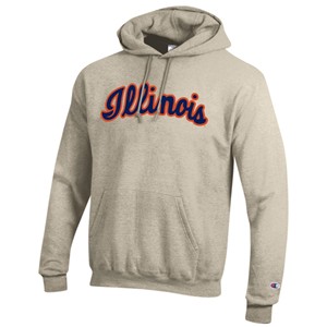 ILLINOIS SCRIPT WORDMARK TWILL HOODIE -  oatmealheather